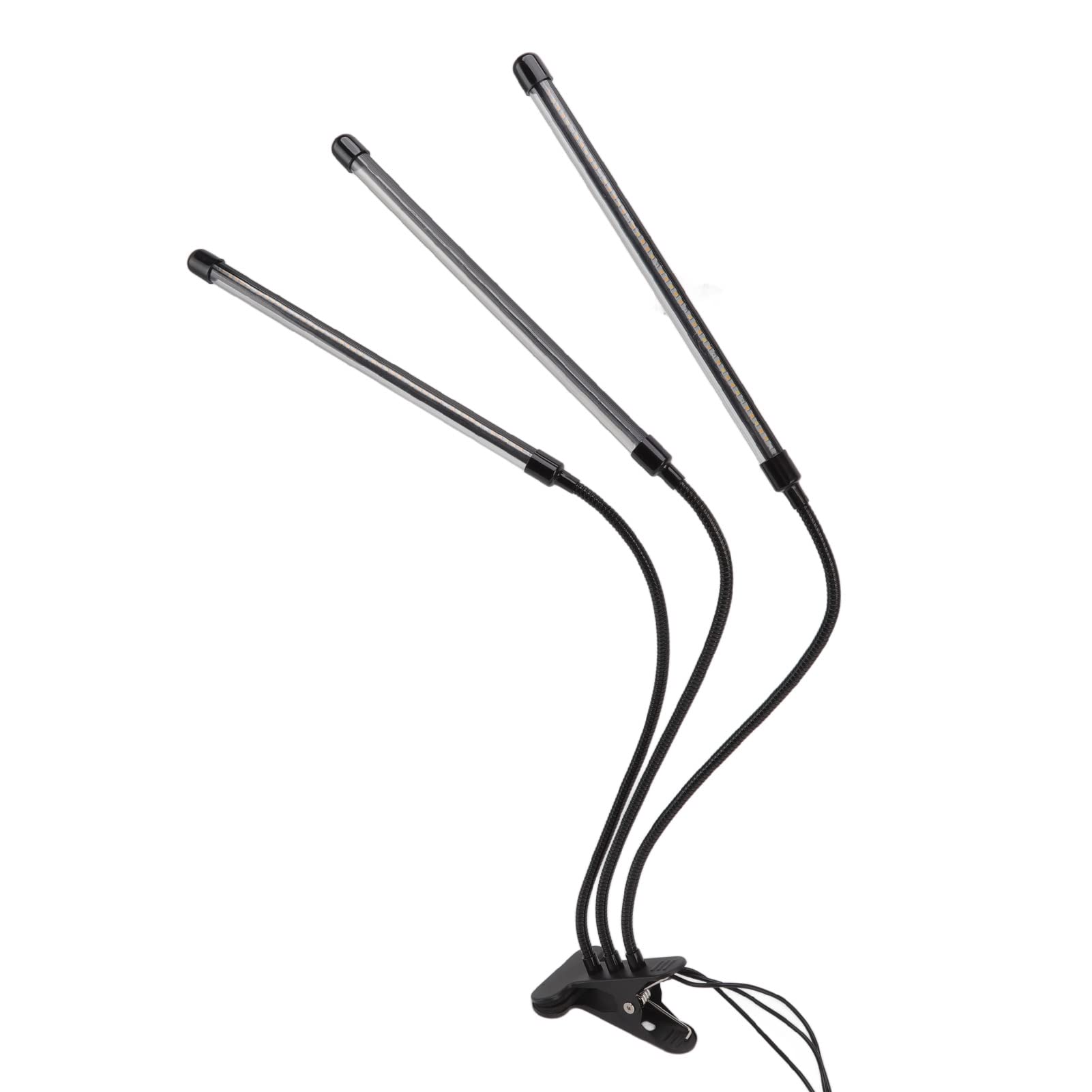 GooingTop LED-Wachstumslicht, 3-Kopf-Clip-Pflanzenlicht, 3-Kopf-Clip-Pflanzenwachstumslampe, 3-Kopf-Clip-LED-Wachstumslicht, Dimmbare USB-LED-Pflanzenwachstumslampe mit Timer für
