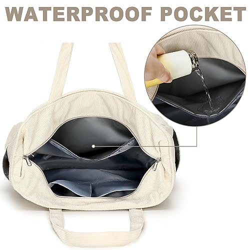 LEDAOU Beach Bag Women Tote Bag Pool Bag with Zipper for Gym Grocery Travel with Wet Pocket2