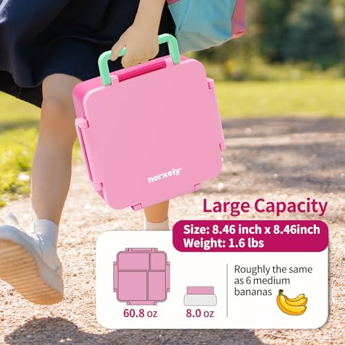 Image of Kids Bento Box for Thermos, [Large Capacity] Insulated Lunch Box Kids with 4 Compartment for Ages 3+, Drop-Proof & Dishwasher Safe Lunchbox Container Pink