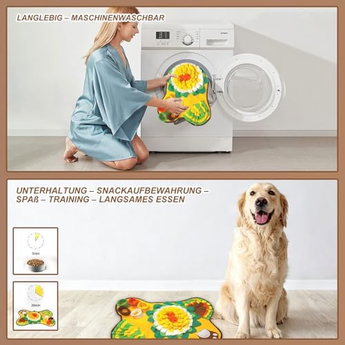 Schnüffelteppich für Hunde und Katzen - Knochenförmig, Futterschnüffel-Futtermatte, Welpen-Trainingsmatte, Waschbare Trainingsmatte 63 x 67CM, SchnüFfelteppich, Schnüffelspielzeug Hund für jeder Größe