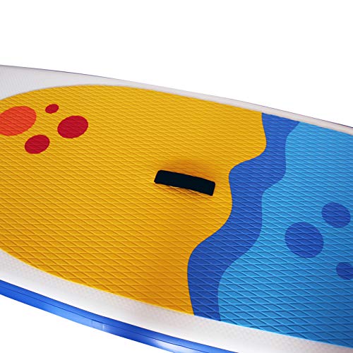 Foto von HOMCOM Aufblasbares Surfbrett, Surfboard, Stand Up Board mit Paddel, rutschfest, Inkl. Ausrüstung, Kunststoff, Eva, Weiß, 305 x 76 x 10 cm