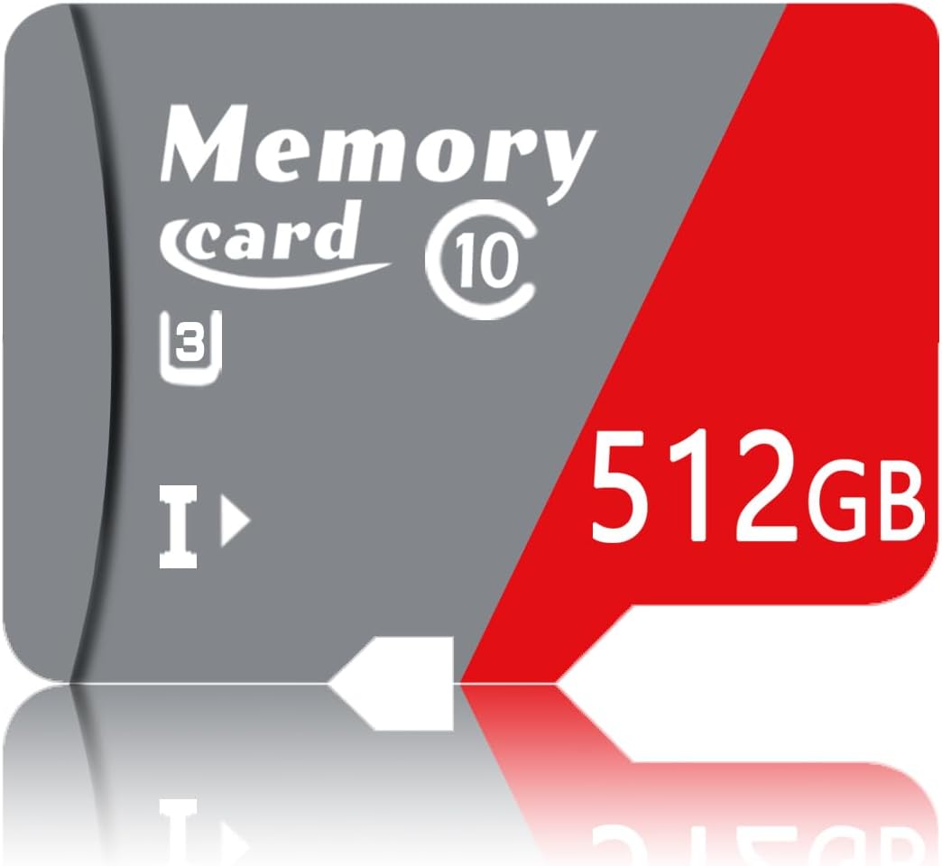 512GB Micro Memory Card A1 U3 Standard 4K High Definition Video Recording Waterproof High Temperature Resistant Read Speed 100M/S TF Card Converter Adapter - ZB512GB