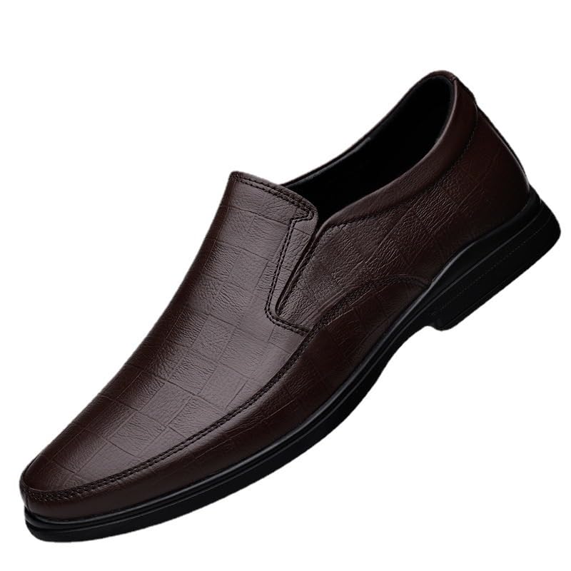 Men's Waterproof Slip-On Oxford Shoes Classic Low Top Formal Business Casual Derby Office Wedding Dress Shoes