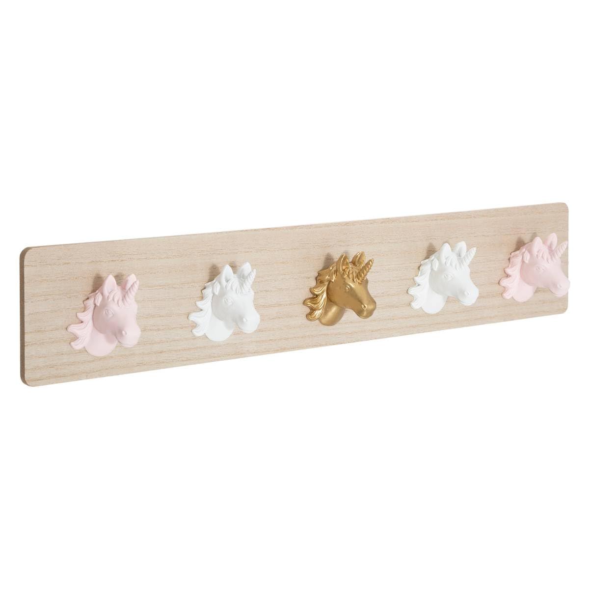Atmosphera Createur D'interieur Unicorn Atmosphera - Children's Coat Hook With 5 Wooden Hooks
