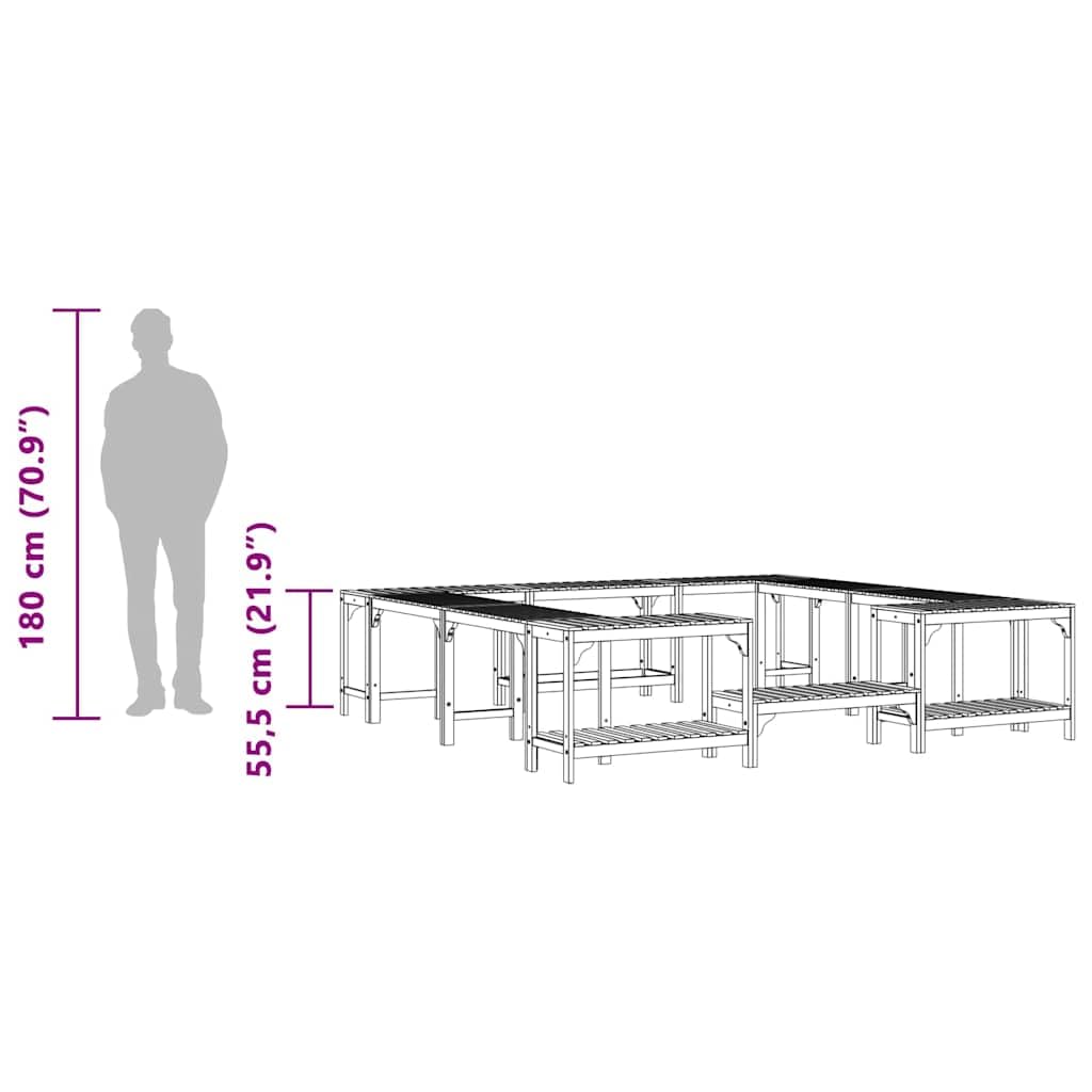 Bordo per vasca idromassaggio marrone, in legno massiccio di acacia, 230 x 230 cm, per esterni con struttura robusta, design moderno e facile da montare, per giardino, terrazza