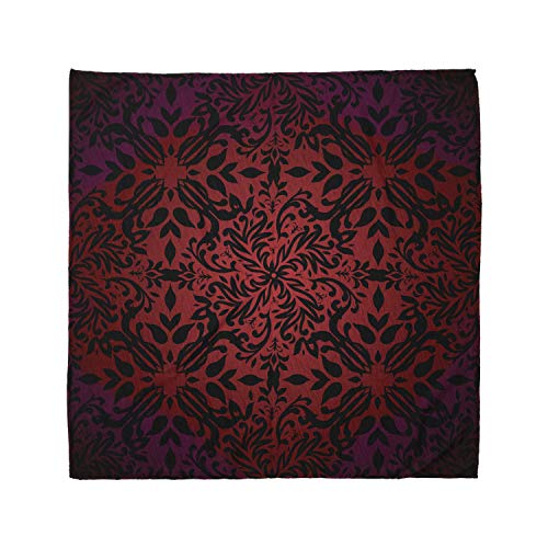 Ambesonne Unisex Bandana, Red and Black Orient Flowers Leaves, Vermilion Black