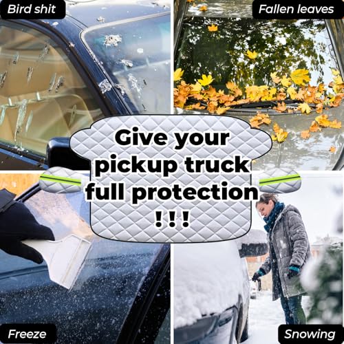 Image of Heavy Duty Windshield Cover for Winter Ice Snow Frost, Longer and Wider to fit SUVs and Trucks, Pefect for Car SUV Truck Winter, Ultra Thick Protective Windscreen Cover (70 x 50)