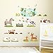 DECOWALL DW-1403 Field of Animals Kids Wall Stickers Wall Decals Peel and Stick Removable Wall Stickers for Kids Nursery Bedroom Living Room décor