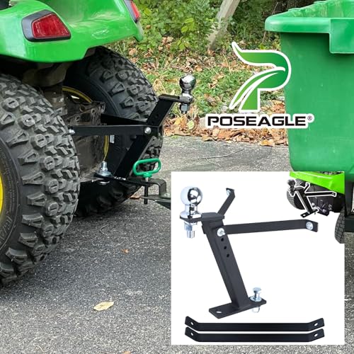 Image of [Upgraded] Lawn Mower Trailer Towing Hitch, 2 Inch Diameter | Include Chrome Trailer Hitch Ball, 3,500 lbs, 3 /4 x 2-Inch Shank for John Deere Cub Cadet Husqvarna Mowers