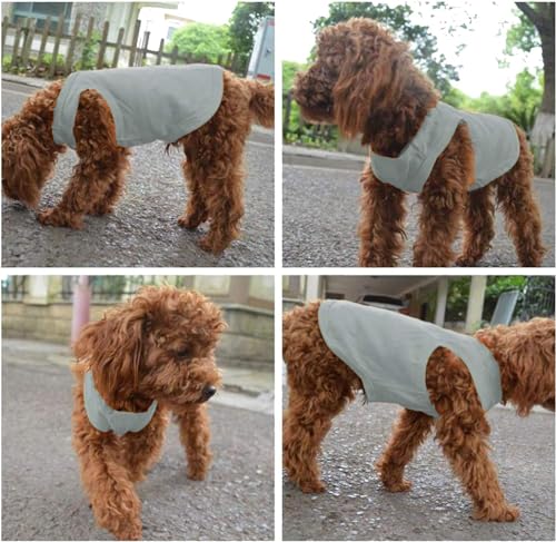 YAODHAOD Cotton Hundekleidung Einfarbige Hunde T-Shirts Kleidung, Sonnenschutz Hund Baumwollhemden Weich und atmungsaktiv, Hundehemden Bekleidung Fit für kleine mittlere Hundekatze(Schwarz / Grau, L