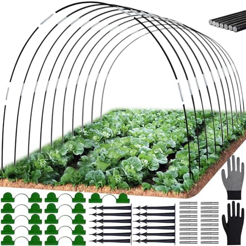 Folientunnel für Hochbeet,Pflanztunnel Bögen für Hochbeet,65 PCS Tunnelbögen Hochbeet,Pflanztunnel für Hochbeet,Gewächshausreifen für Hochbeet,Gewächshaus Tunnel Bögen