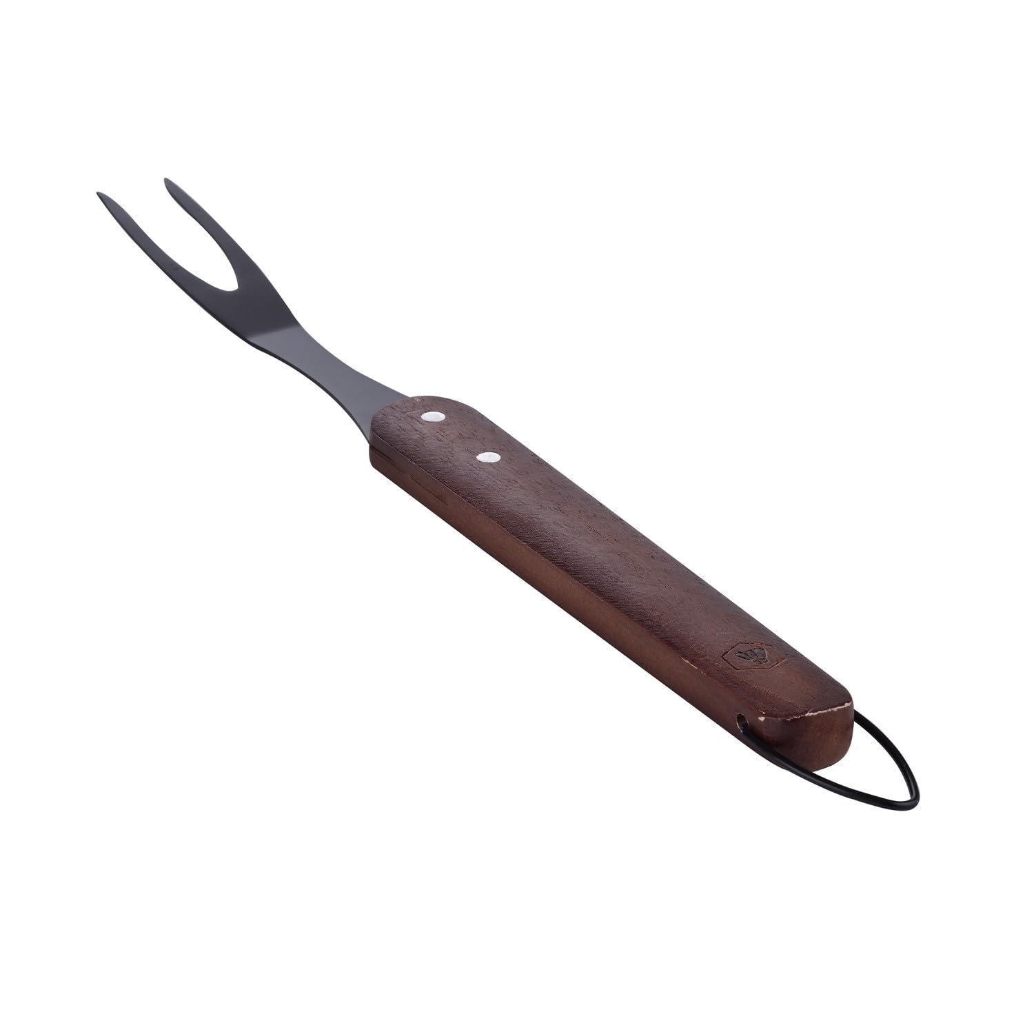 LAGUIOLE Black Edition Set 5 Ustensiles Barbecue, Manche Bois Caoutchouc, Acier Inoxydable, Silicone, Kit Voyage Camping Jardin