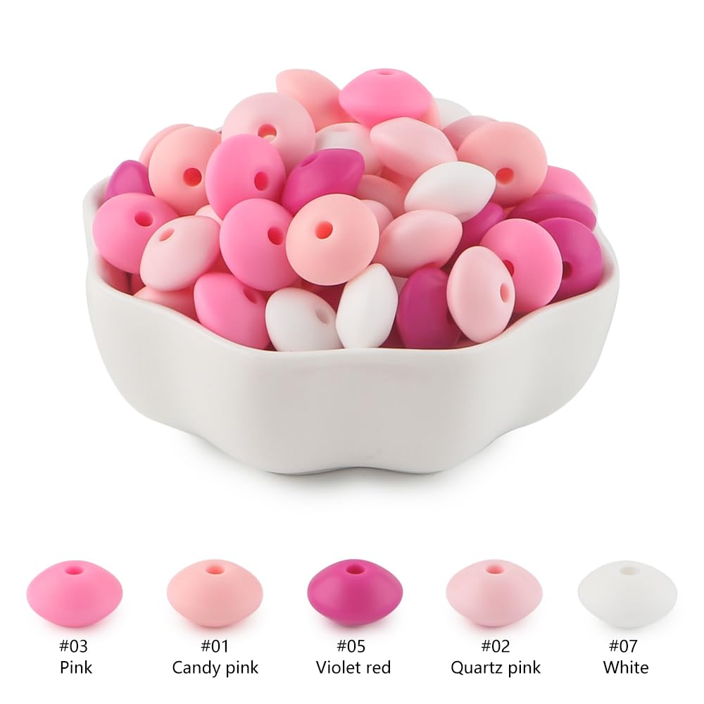 100 Perline A Forma Di Lenticchia Per Abaco, 12 Mm – Mix Di 20 Colori, In Silicone, Per Gioielli E Portachiavi Fai-da-Te - 3