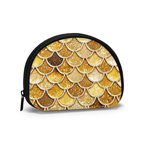 Preisvergleich Produktbild Gold Sparkle Faux Glitter Meerjungfrau Waage montiert halbkreisförmigen Reißverschluss Brieftasche Geldwechsel Geldbörse
