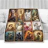 Flaskfy Twelve Olympians Greek Mythology Throw Quilts Blanket, Multicolor, Fleece, Throw Blanket, 30x40, 50x60, 60x80, All Seasons, Machine Washable