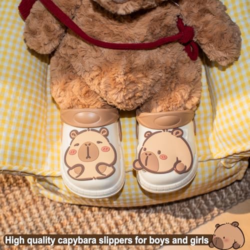 Image of Cute Capybara Slippers for Kids,Kids Girls Boys Clogs Garden Shoes,Funny Toddler Animal Slides Sandals,Water Shower Beach Pool Slippers Indoor Outdoor