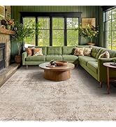 Hazo Haus Neutral Living Room Rug - 10x14 Farmhouse Beige Brown Large Area Rug for Dining Room, B...