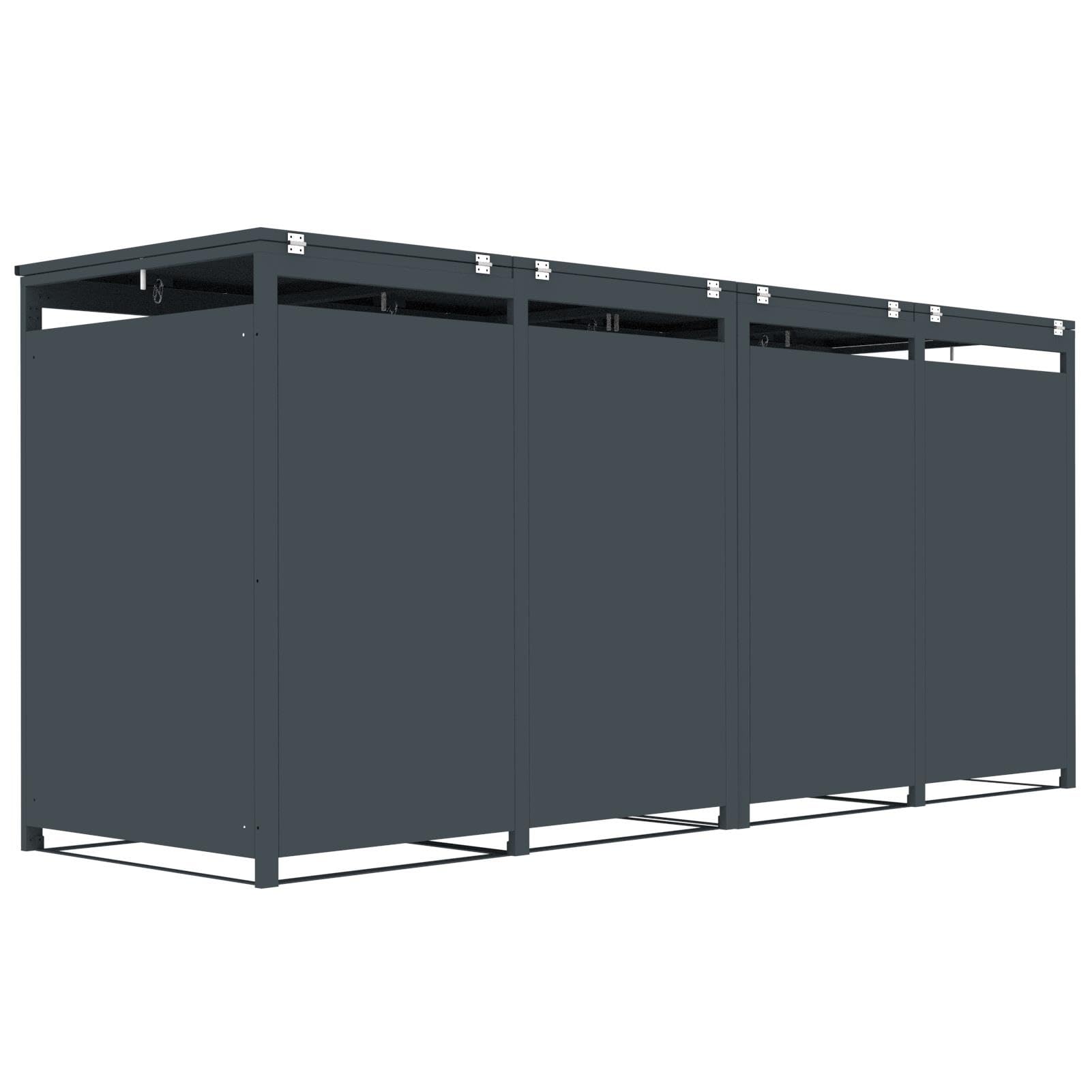 ESTEXO Mülltonnenbox Mülltonnenverkleidung mit Deckel Anthrazit Soft-Close Aufbewahrungsbox Müllbox (4 Türen)