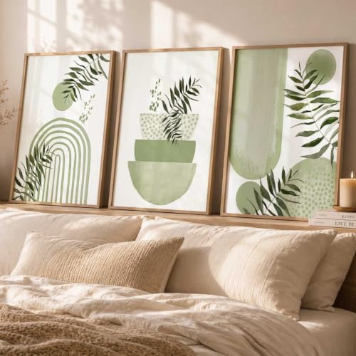 Image of kotart Elegant Painting Boho Wall Art Home Decoration Paintings With Frame For Living Room Bed Room Hotel Wall Decor Digital Reprint Set of 3