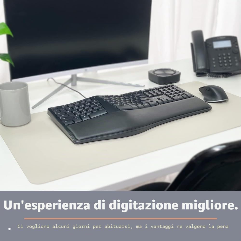 Tastiera ergonomica con poggiapolsi imbottito Tastiera USB cablata Tastiera per ufficio portatile Tastiera ergonomica Microsoft
