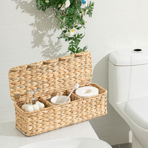 Panier de rangement en osier festonné wc 42cm avec couvercle - 5