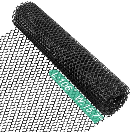 Plastic Chicken Wire 15.7106 Plastic Wire Mesh Fence Garden Netting Fencing Barrier for Poultry Dogs Rabbits Chicken and Snake Barrier Balcony Netting for Pets Black