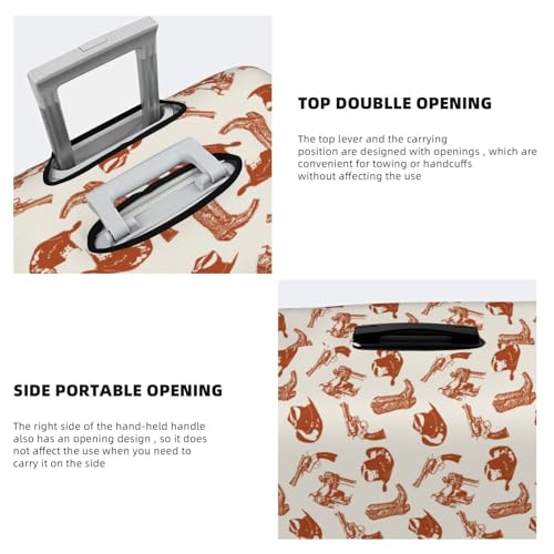 Cowboy Western Print Luggage Cover For Suitcase,Washable Elastic Travel Suitcase Protector With Zipper Closure And Bottom Buckle – Fits 18-32" Luggage-X-Large3