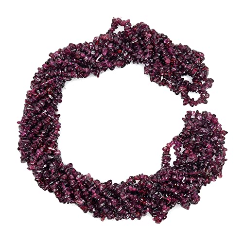 GemMartUSA Loose Gemstone 1 Strand (34inches) Garnet Chip Beads Strand, Semi Precious Gemstone Chips, Gemstone Beads, DIY Jewelry Making Supply, GemMartUSA (CHGT-70001)