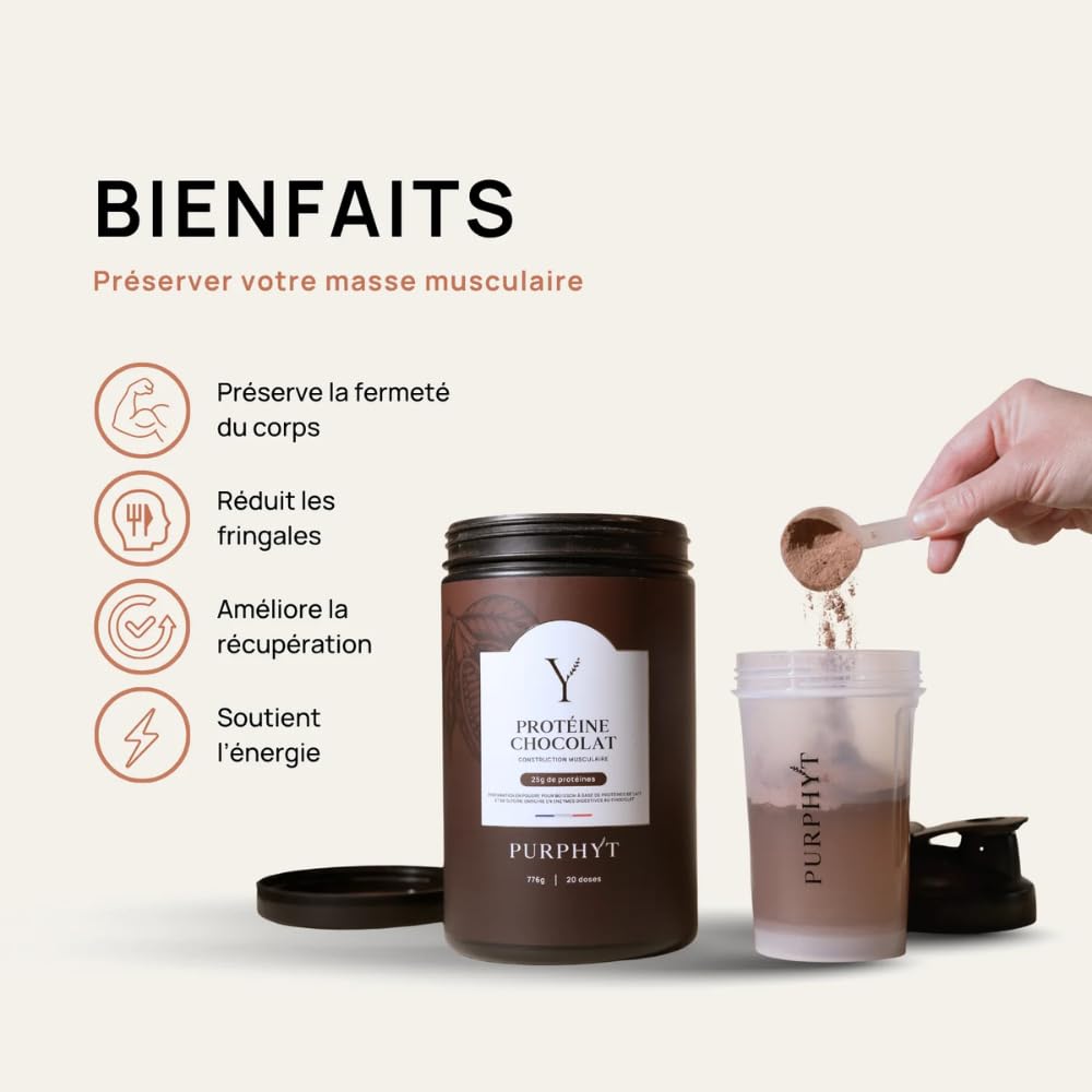 Whey Protéine Poudre Saveur Chocolat - 25g Protéines par dose 776g