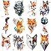 Produktbild COKTAK 12 Blätter Kleine Sexy Aquarell Fuchs TemporäRe Tattoos BläTter FüR Frauen Kinder KöRperkunst GefäLschte Wasserdichte Arm Tattoo MäDchen Paste Erwachsene Temporary Tattoos Aufkleber