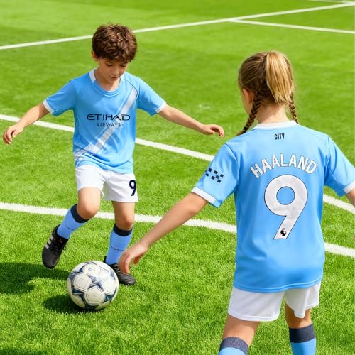 25-26 Camisetas de Futbol, Equipacion Futbol Niño, Camiseta N° 13, Equipo de Entrenamiento de fútbol Camiseta Pantalón Corto y Medias（Tamaño: 26）