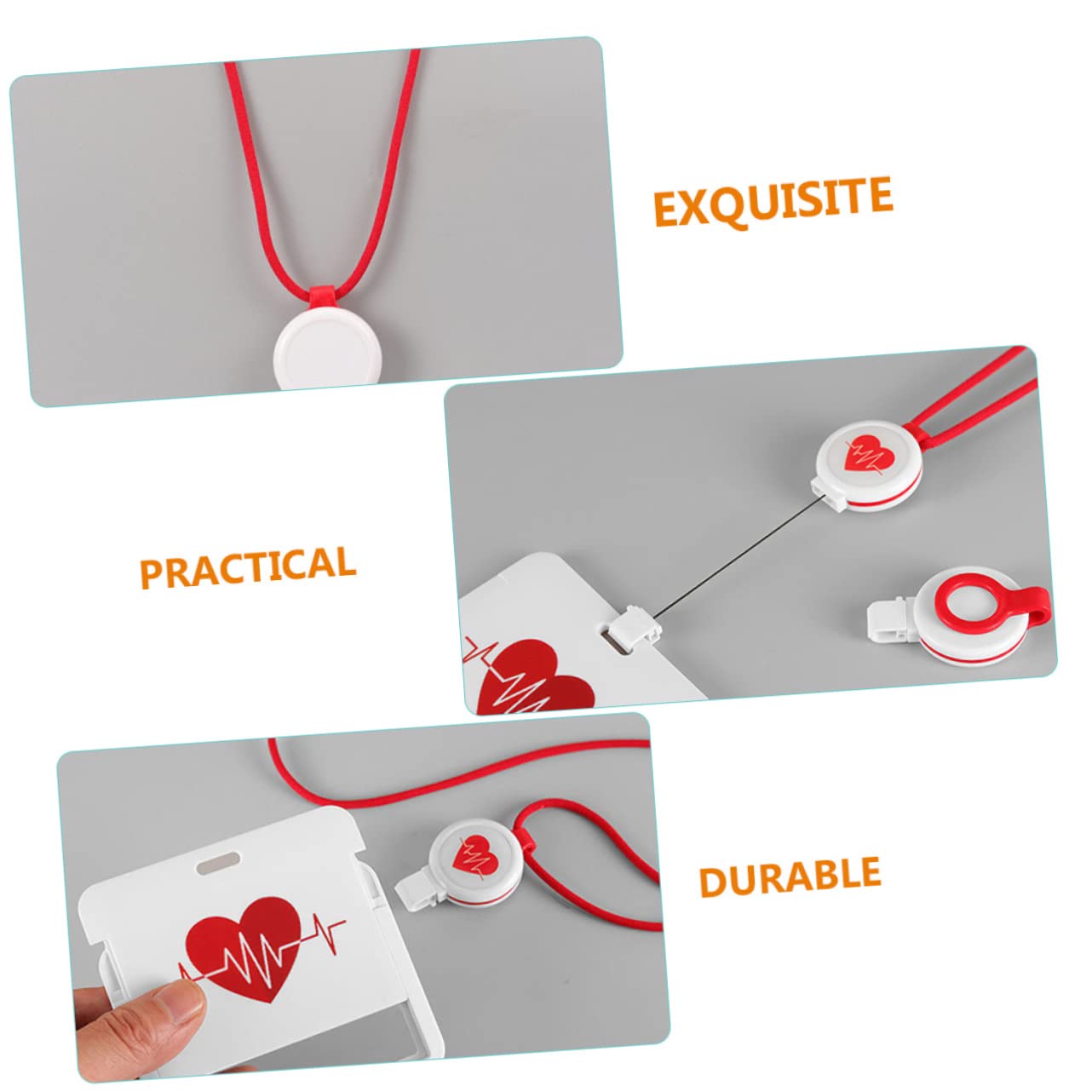 NUOBESTY 10pezzi Portadocumenti Retrattile Per Tesserini Con Cordino Per e Medici Design Creativo e Accesso Veloce Alle Carte Identificative Completo Con Cordino e Coperchio Staccabile