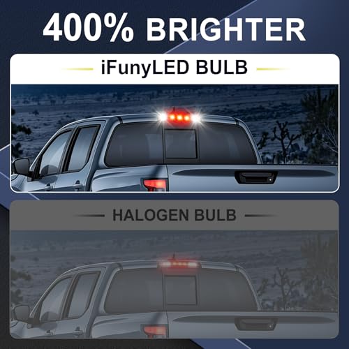 Image of iFunyLED 912 921 T15 LED Bulb, Super Bright White and Red Combo Cargo Lights, Fit for Chevrolet Dodge Ford GMC Honda Nissan Toyota Truck LED Third Brake Light Bulb, Pack of 4