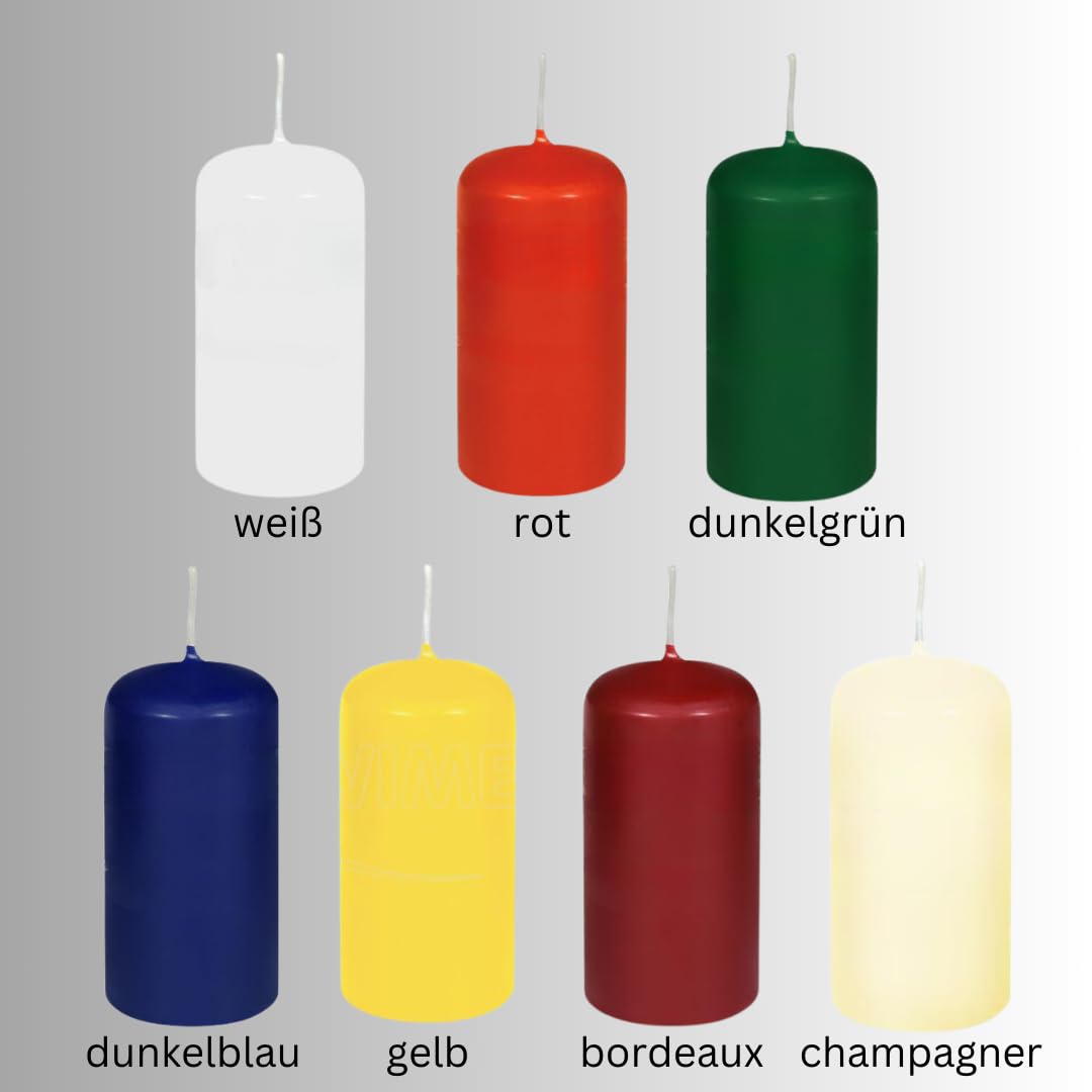 Lot De 8 Bougies Piliers Blanches DeinPack - 10 Cm X 5 Cm, Durée 15h, Sans Fumée, Pour Décoration