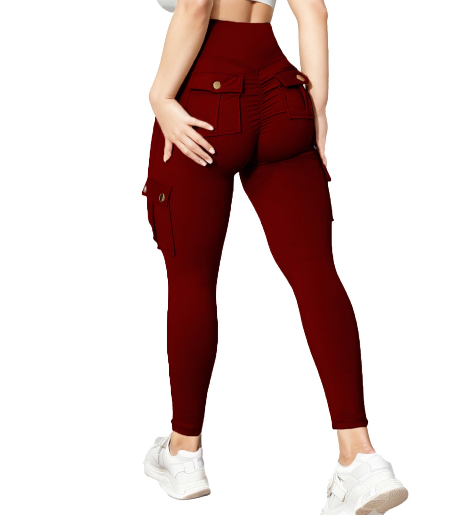 Wavar Scrunch Butt Lifting Leggings with Pockets Cargo Leggings for Women Workout Cargo Pants Tummy Control Yoga Pants