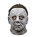 Produktbild DMAR Michael Myers Maske, Vollkopf Latex Halloween Cosplay Prop, Horrorfilm Killer Maske mit Haaren, Perfekt für Karneval & Halloween Grau