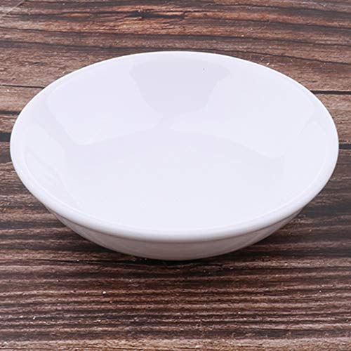 Fityle 2 Pack White Professional Round Ceramic Dish Tray Bowl Lid For Electric Oil Aromatherapy Burner Warmer Fragrance Scent Diffuser(3.8 inch)