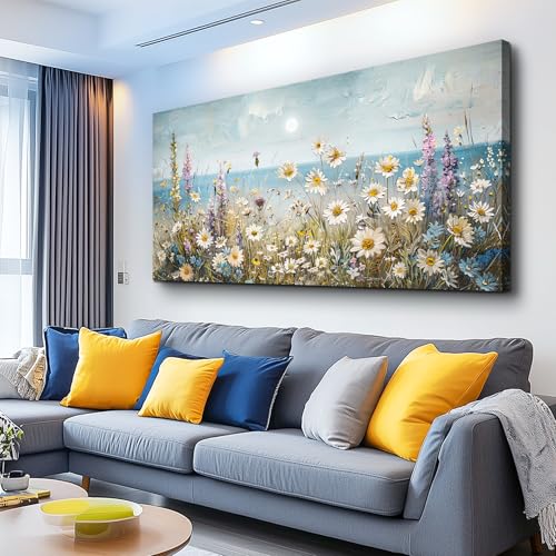 KELIYUAN Large Canva Wall Art For Living Room Farmhouse Wall Decor For Bedroom Office Decorations Abstract Paintings Flowers Landscape Wall Pictures Artwork Modern Aesthetic Room Home Decor 24x48In