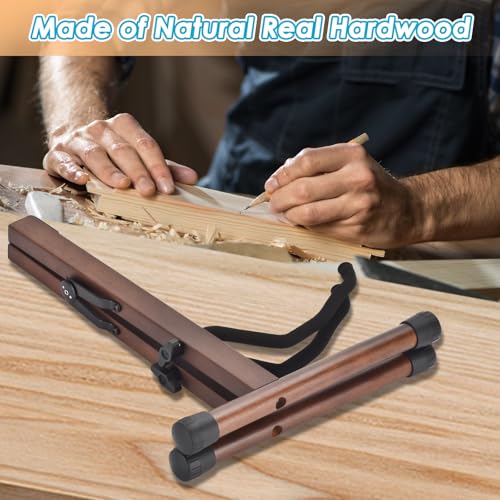 Image of Guitar Stand, Acoustic Guitar Stand, Folding A-Frame Electric Guitar Stand, Wooden Guitar Stands Floor For School Music Program, Concerts & Multiple Users, Easy to Assemble