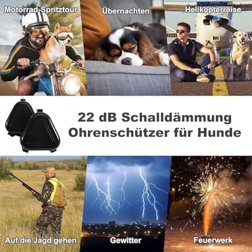 Liocwocne 2026 Neu Gehörschutz für Hunde, Generisch Hunde Kopfhörer Silvester, Weiche, Verstellbare & Leichte Hundekopfhörer, Silent Ohrenschützer für Feuerwerk Gewitter & Laute Umgebungen (Schwarz)