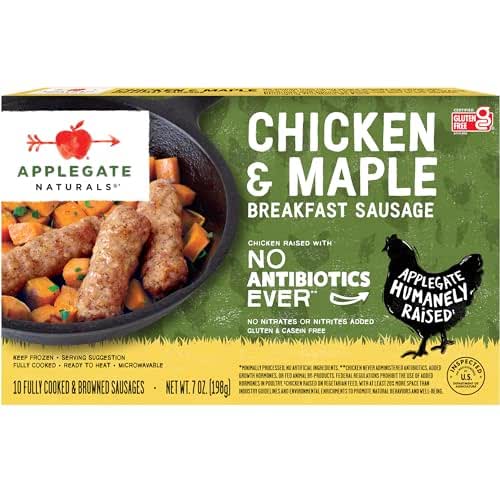 Applegate, Natural Chicken & Maple Breakfast Sausage, 7oz (Frozen)