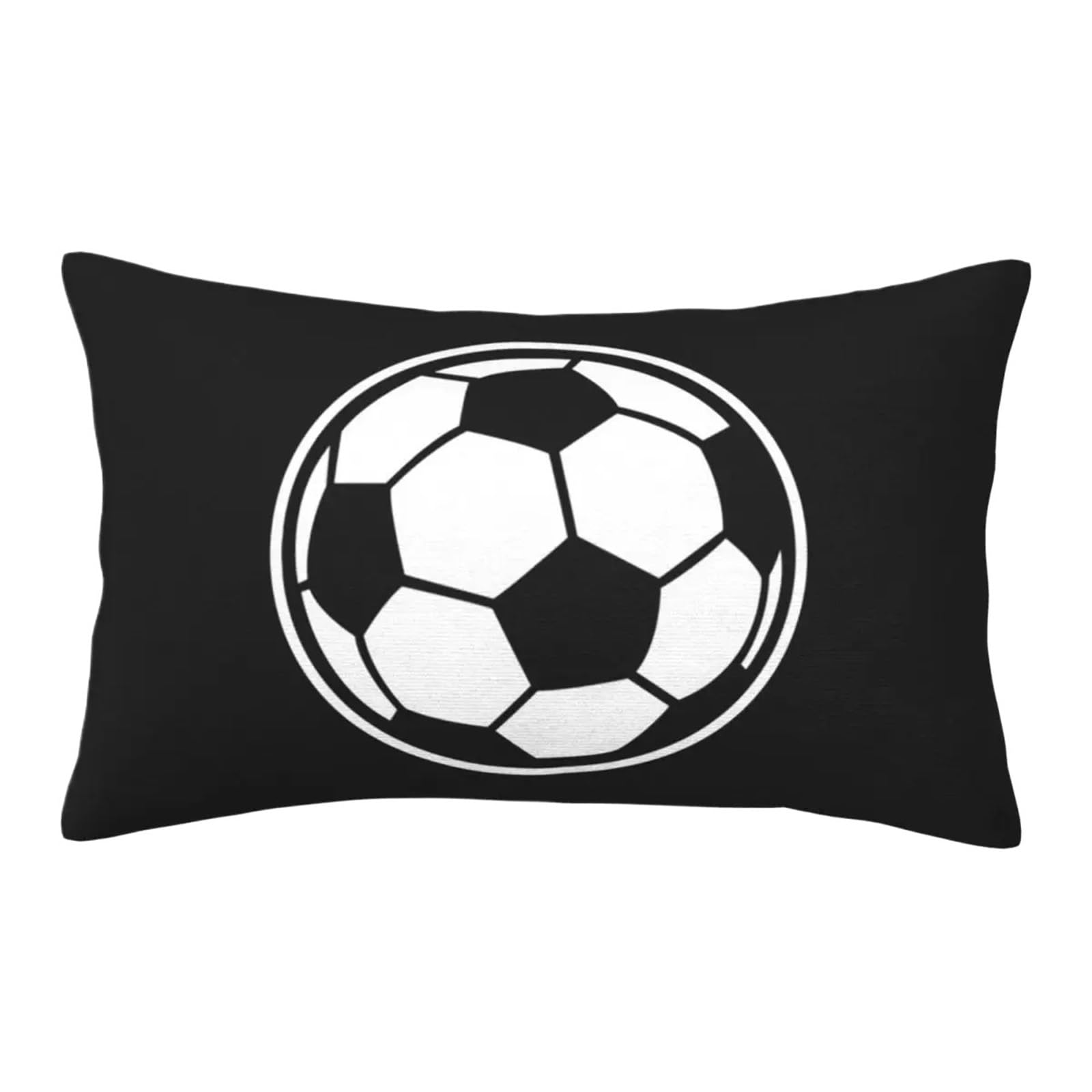 GIYXHU Soccer Ball Football Icon Rectangle Pillow Cushion Decor Bedroom Bed Home Comfort Throw for Sofa(14x20in 35x50cm)