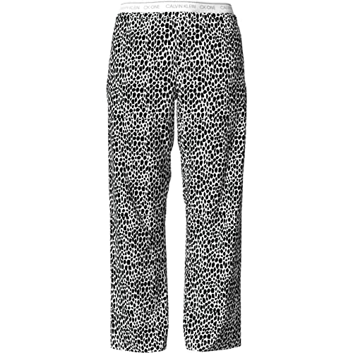 Calvin Klein Pantalón de Pijama Largo de para Mujer Sleep Pant, Mini Giraffe Print_Grey Heather, M