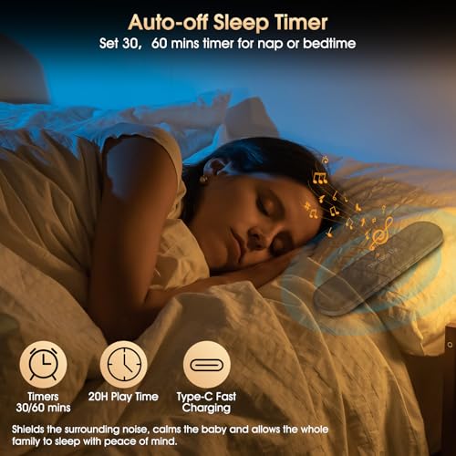 pillow speaker for sleeping  bluetooth wireless sleep aid with stereo bass white noise amp volume control portable sleep soundbar for side sleepers tf card support amp sleep timerblack