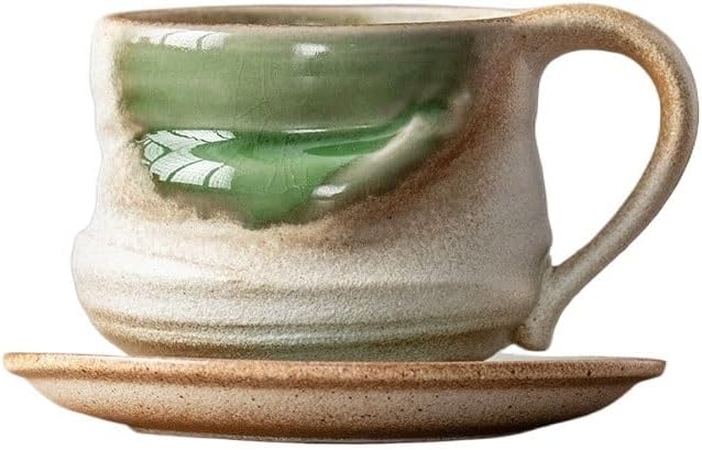 Kiln Transformed Irregular Shaped Ceramic Cups Larg Bellied Saucer Sets Coffee Office Mugs Household Water