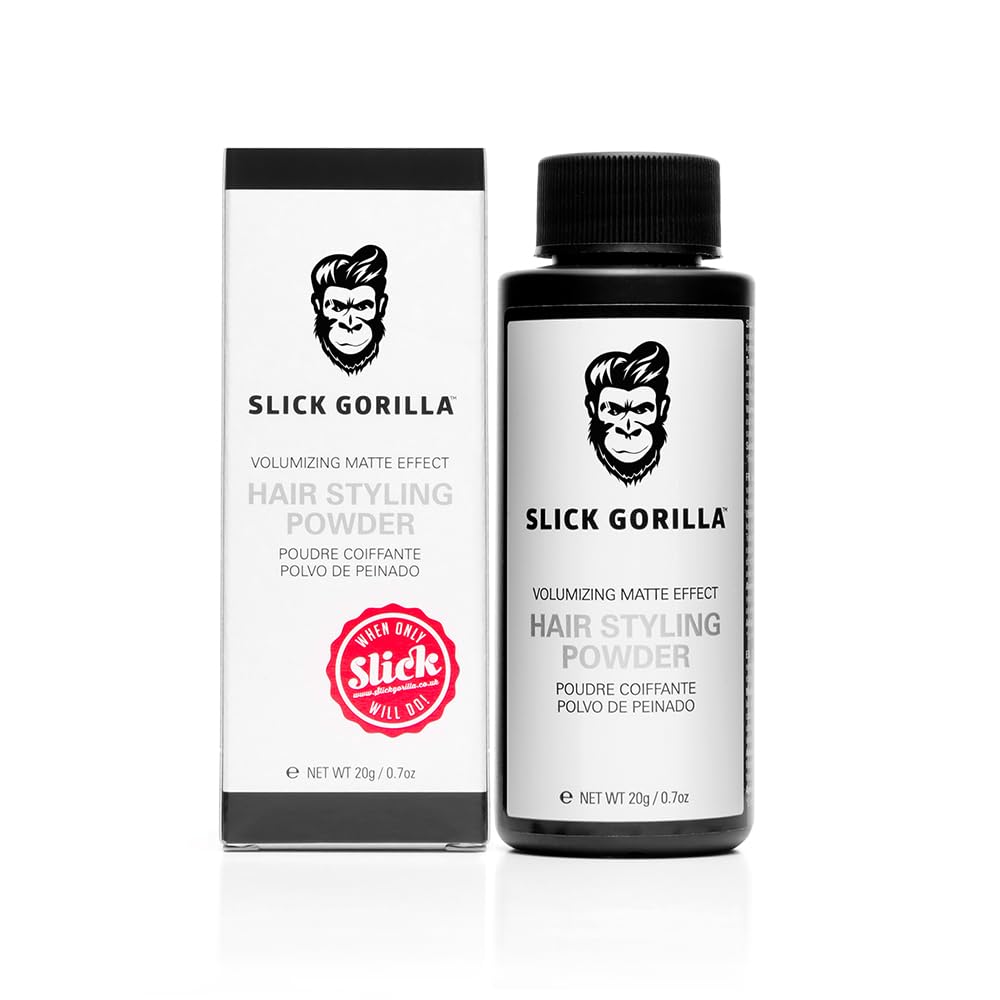 Slick Gorilla Haarstyling-Puder für Männer 20 ml | Texturpuder | Mattes Finish | 24 Stunden Halt | Volumen & Textur | Leichtgewichtig | Nicht klebrig | Kein Glanz