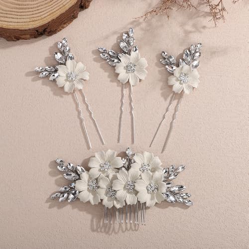 Horquillas para el pelo de novia tocados y peinetas de cristal para dama de honor