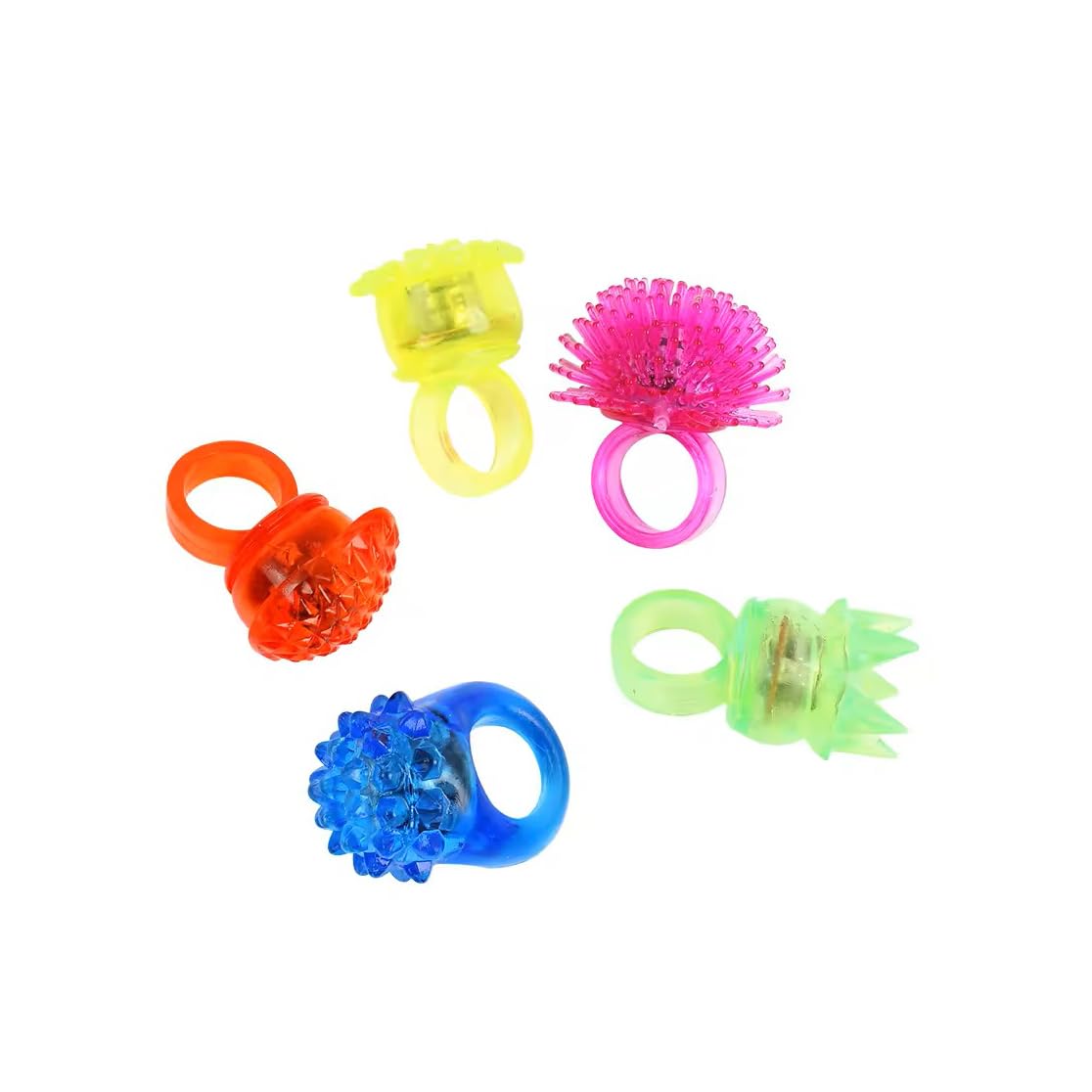 Generisch Bunte LED Leucht-Ringe Party-Ringe aus Gummi für Party JGA Hochzeit Festival 50er Set - mehrfarbig