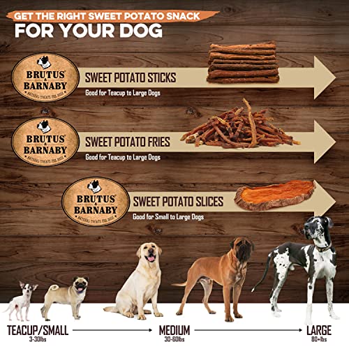 Brutus & Barnaby 14OZ Sweet Potato Slices For Dogs - Single Ingredient Grain Free Dog Treats, Best High Anti-Oxidant Healthy 100% Natural Thick Cut Dried Sweet Potato Dog Treats thumb #5