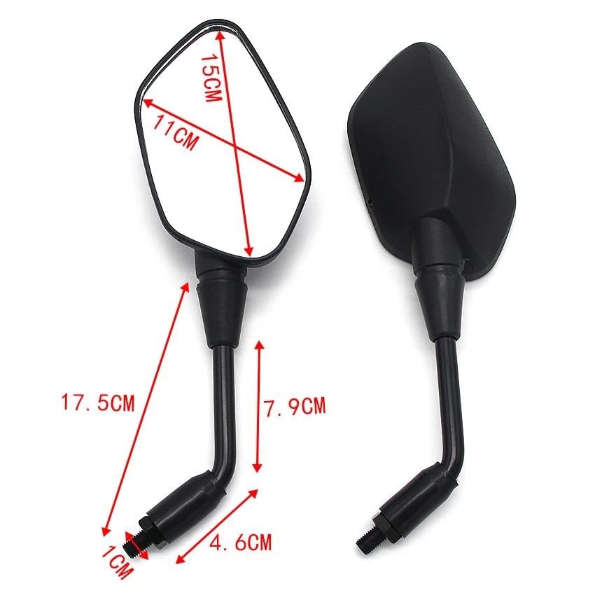 Espejo retrovisor motocicleta de 10mm para eliminar puntos ciegos 3